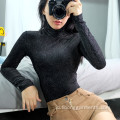 Ruffle Pretty Sexy Lengan Panjang Wanita Top Bodysuit